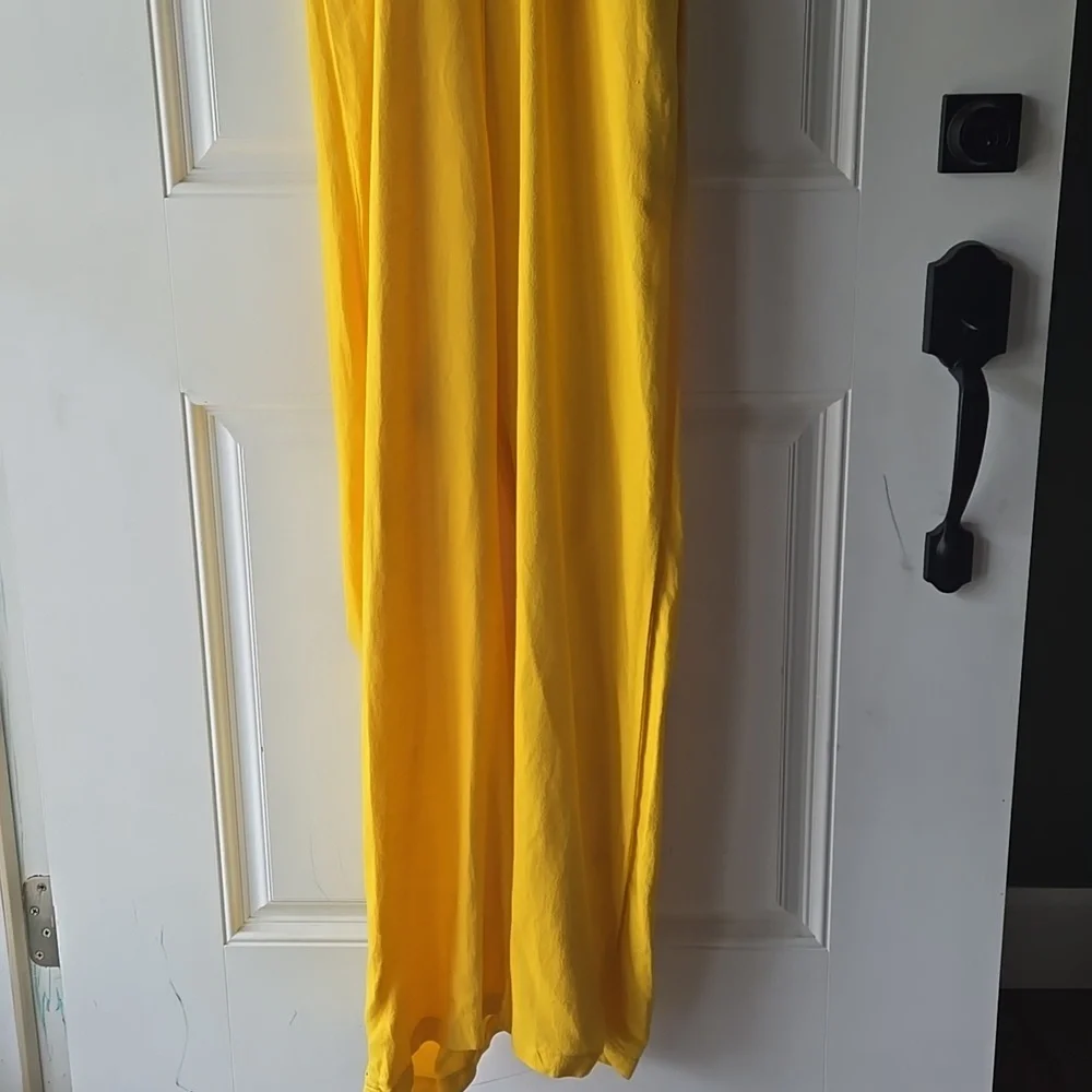Derek Lam 100% Linen Yellow Jumpsuit